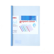 得力(deli)10只A4水滴形拉杆夹 彩色半透明抽杆文件夹 5mm报告夹简历夹5538蓝色